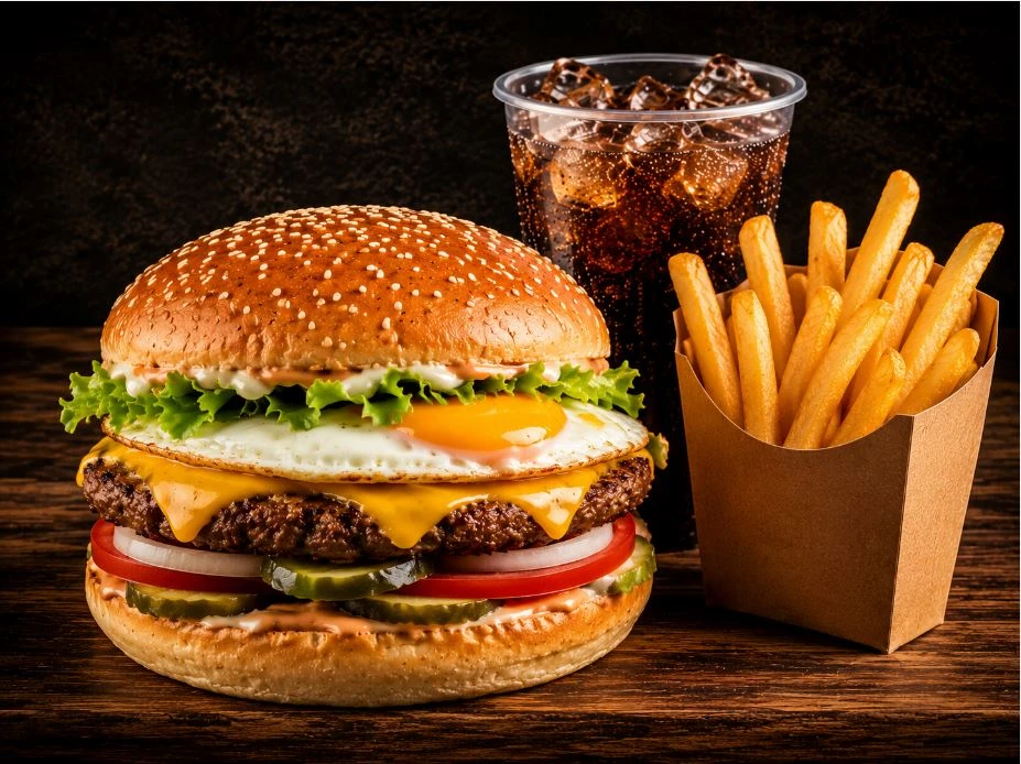 Menu egg burger
